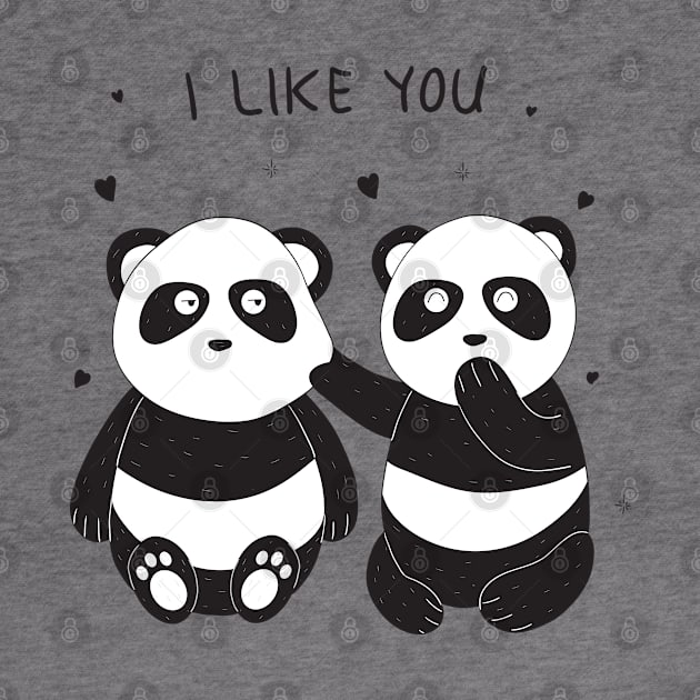 Panda Couple I Love You by Mako Design 